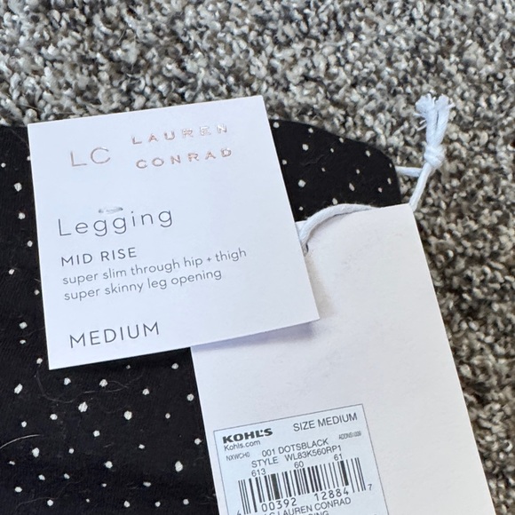 LC Lauren Conrad Black Polka Dot Leggings - Picture 2 of 3